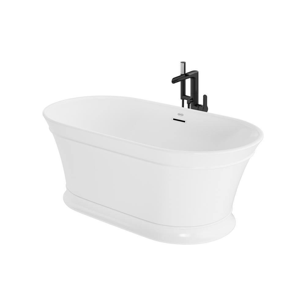 Serafina® 59" x 32" Freestanding Soaking Acrylic Bathtub with Faucet