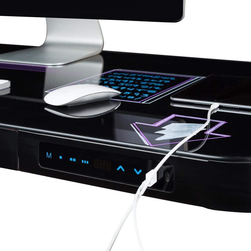 airLIFT 48" W Electric Adjustable Height Tempered Glass Desk