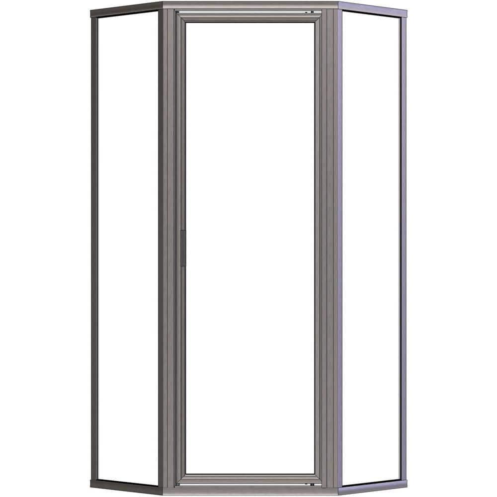 Deluxe 57.625'' W 68.625'' H Framed Neo-angle Reversible Shower Enclosure