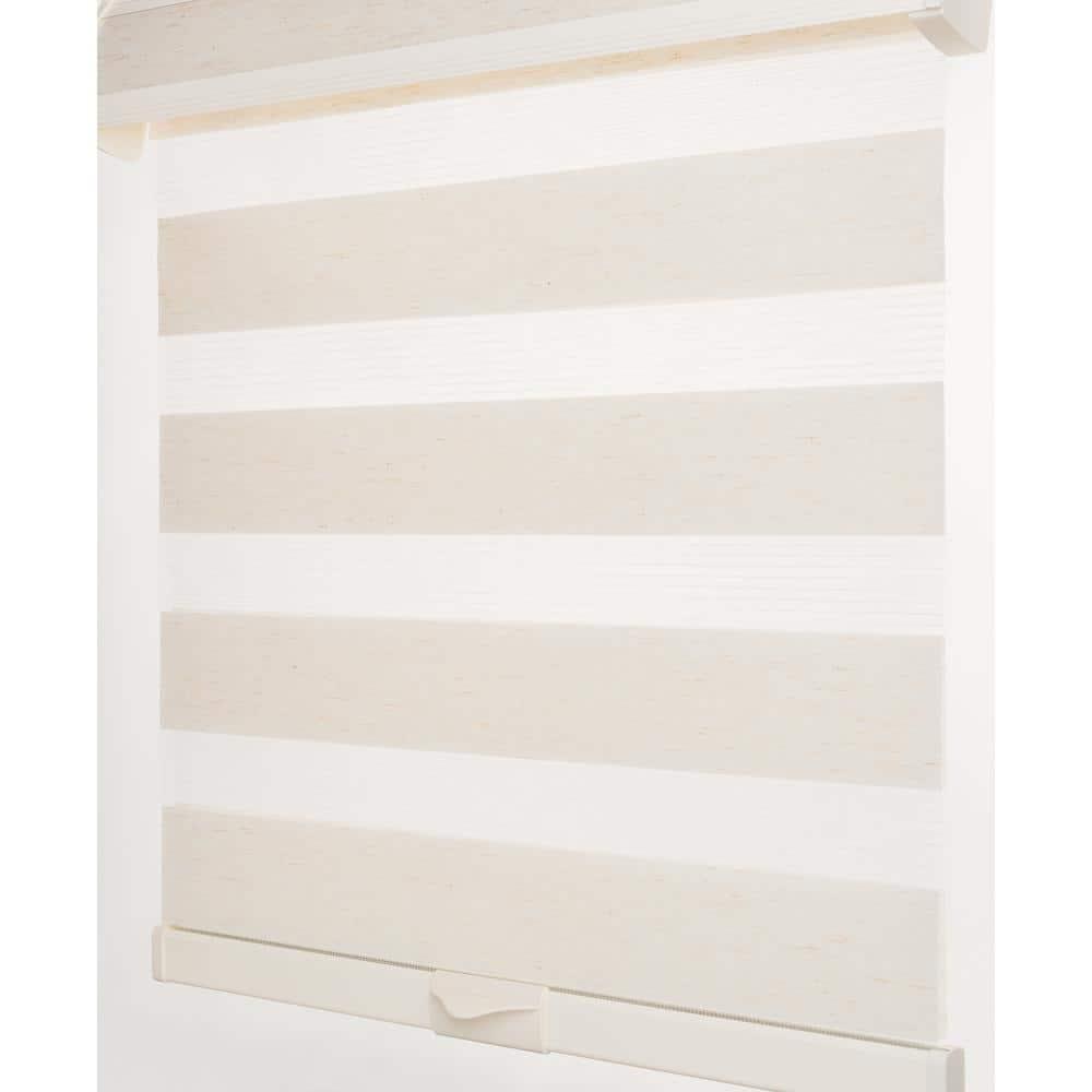 Celestial Linen Cordless Light Filtering Double Layered Polyester Roller Shade 34 in. W x 72 in. L