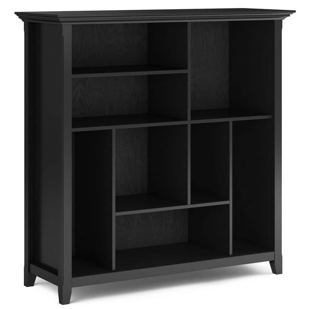 Simpli Home Amherst 44"W Solid Wood Multi Cube Bookcase with 8 Different Sized Storage Cubbies