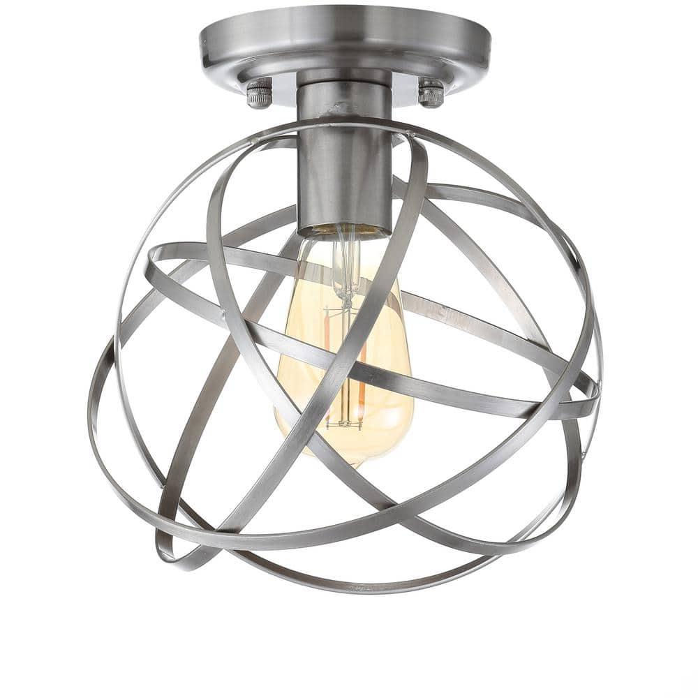 Alba 8.5" Metal Orb LED Flush Mount, Nickel