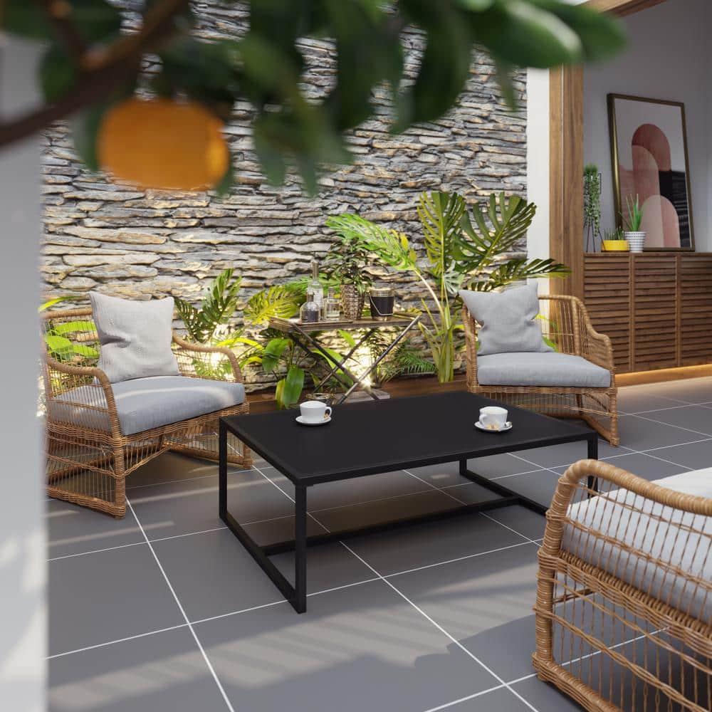 Julian All-Weather Commercial Grade Indoor/Outdoor Steel Patio Coffee Table