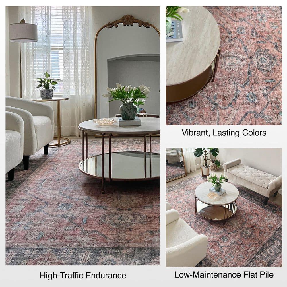 Kehr Antigua Vintage Persian Oriental Coral Flat-Weave Rug