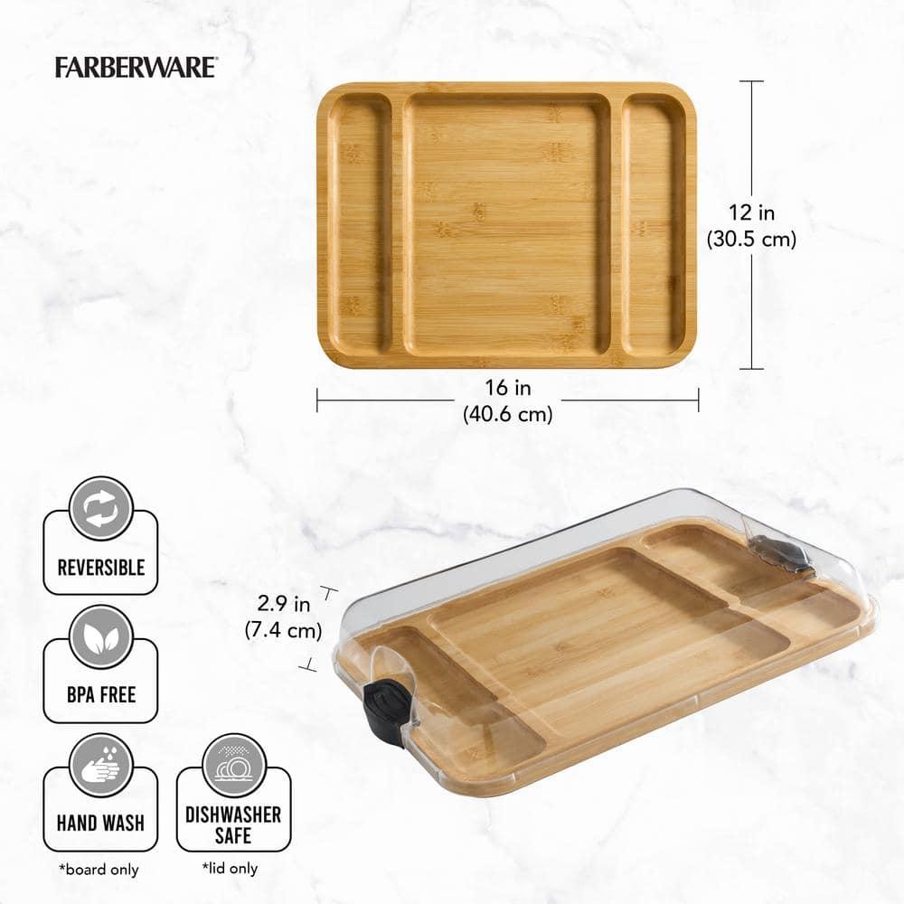 Farberware Farberware Build-A-Board 11 x 14 in. Bamboo Charcuterie Board With Locking Lid