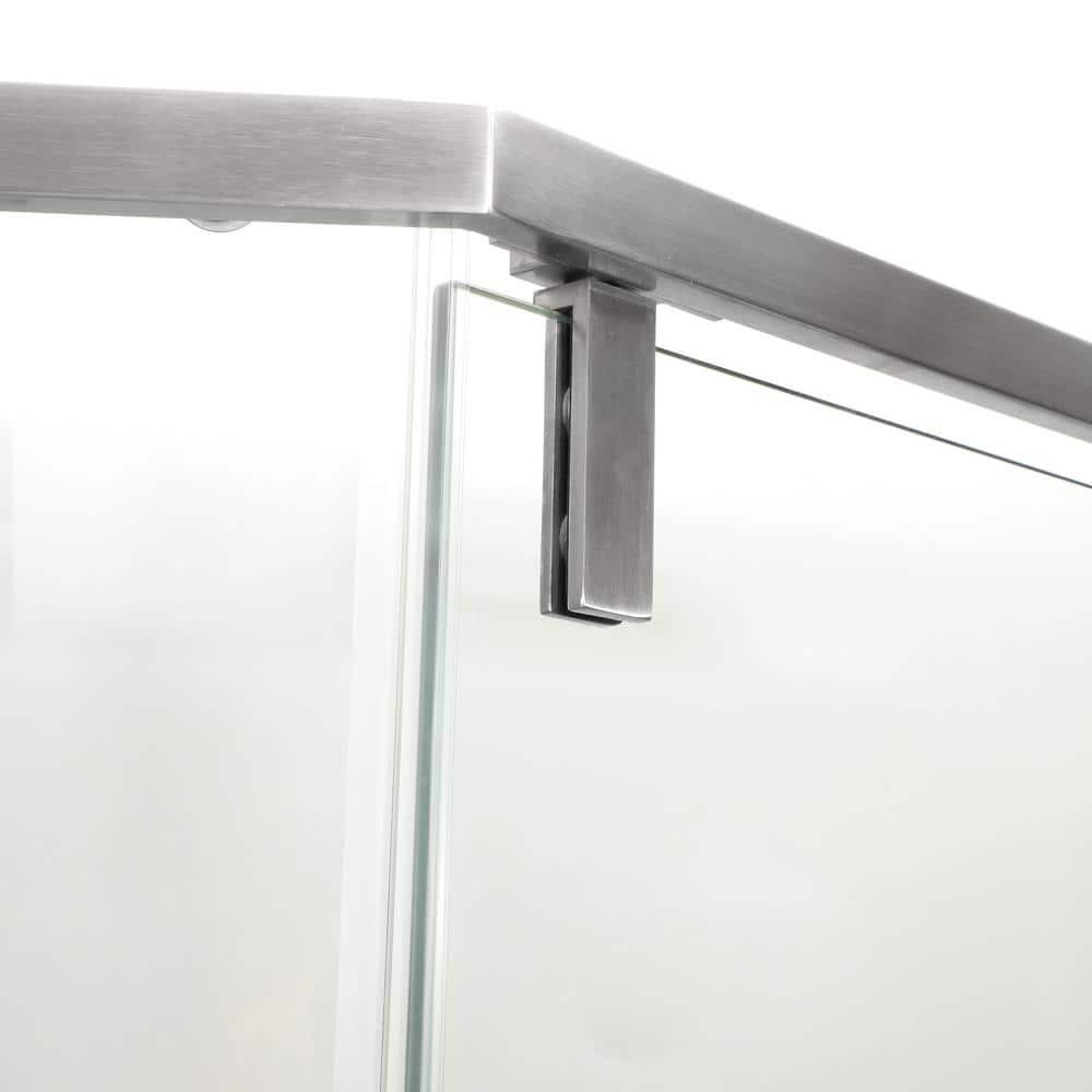 REDmintss Shower Door 34-1/8" X 72" Semi-Frameless Neo-Angle Hinged Shower Enclosure AGLBX06527A
