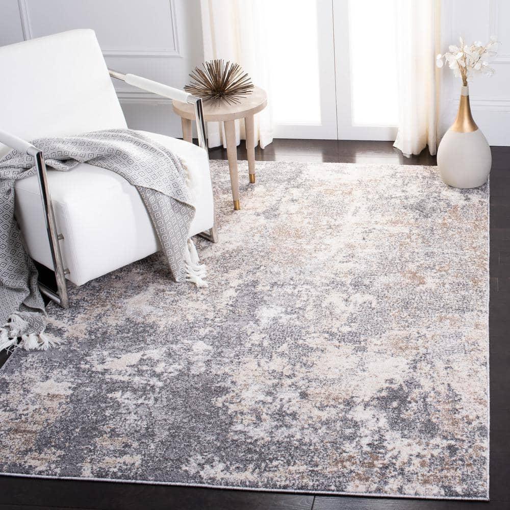 Aston ASN710 Power Loomed Accent Rug - Light Grey/Grey - 3'x5' - Safavieh.