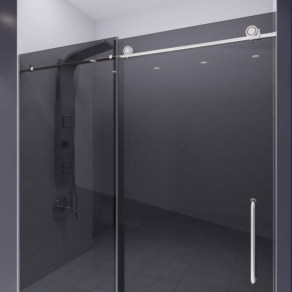 60” W x 76” H Sliding Frameless Shower Door