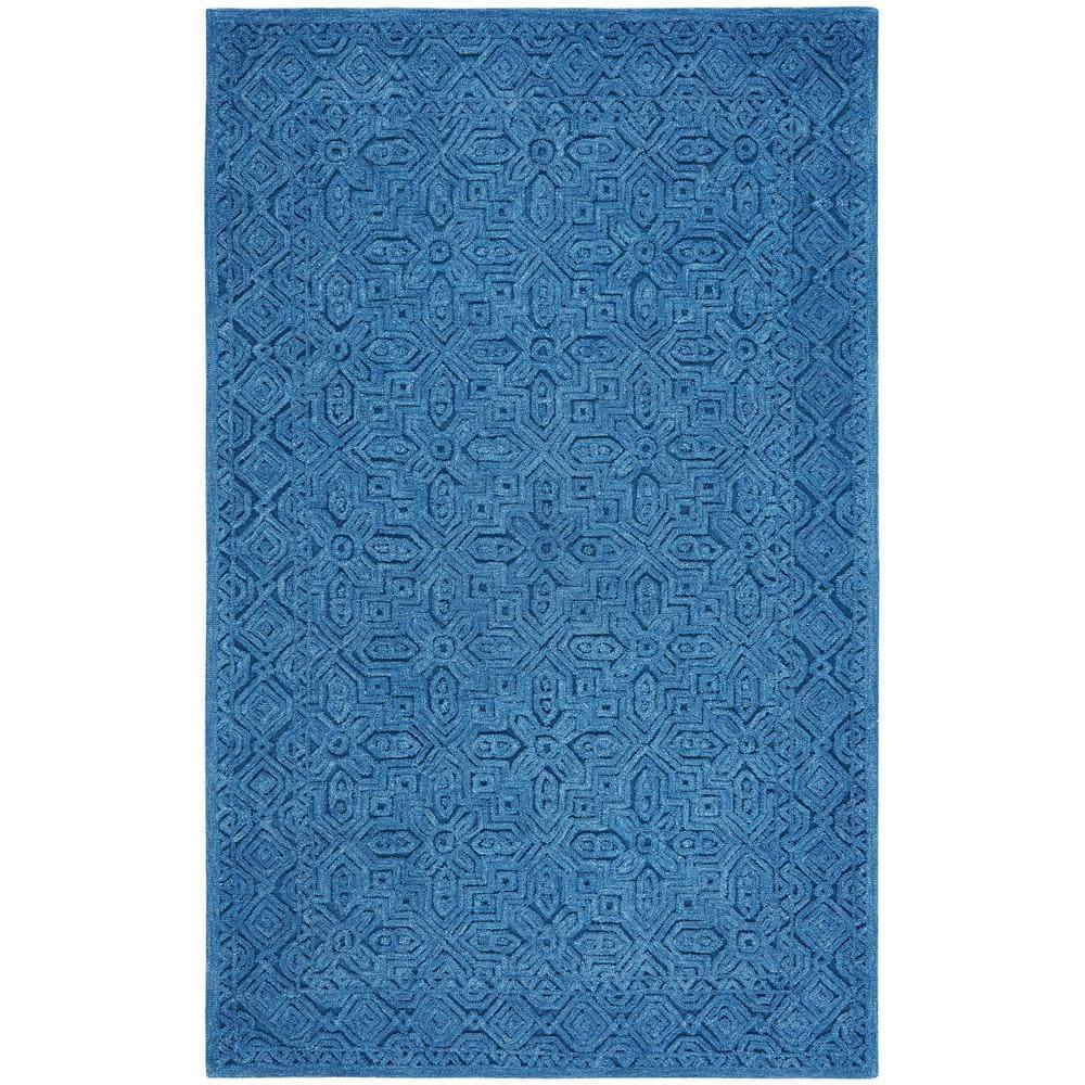 Textural TXT101 Hand Tufted Indoor Area Rug - Dark Blue - 6'x9' - Safavieh