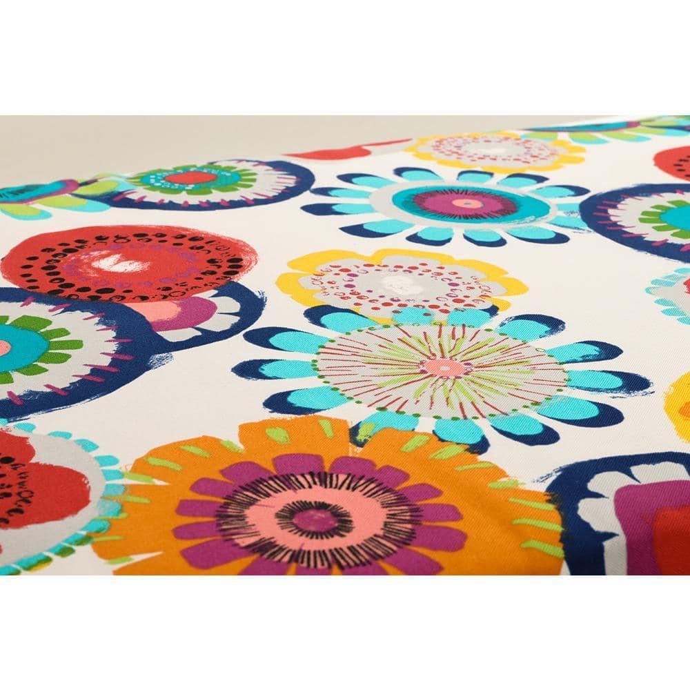 Bright Multicolor Floral Square Outdoor Throw Pillow Set