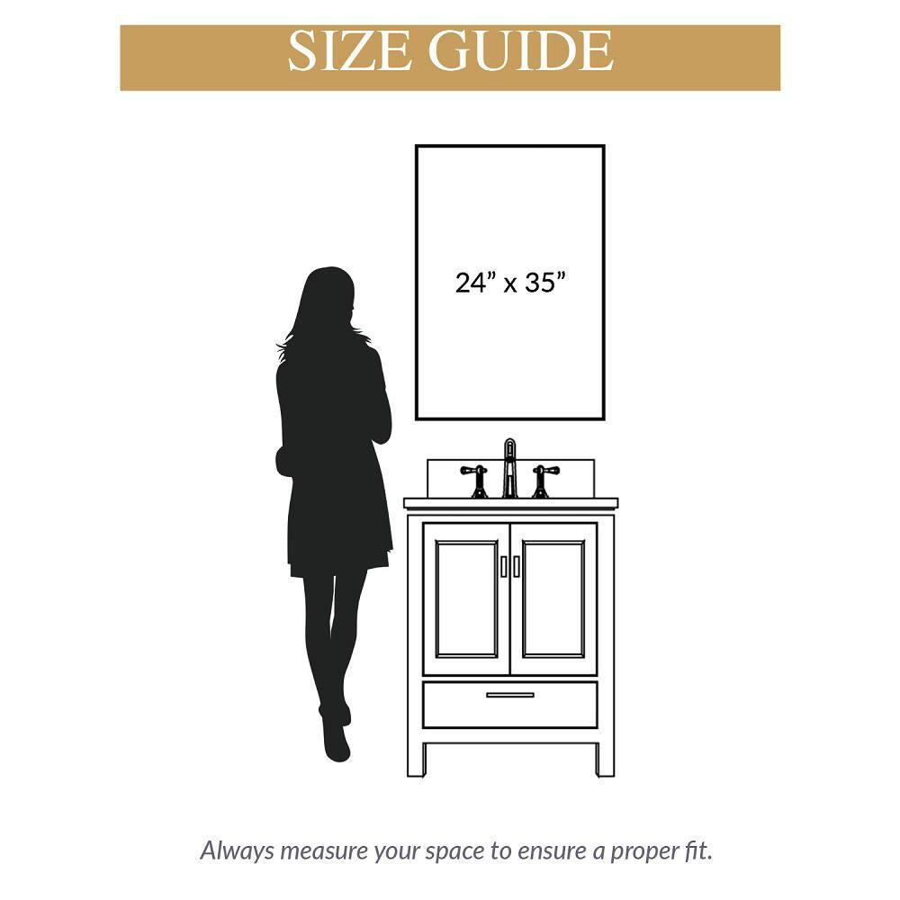 Mirrorize Large Wall Mounted Mirror, Full Body Rectangle Metal Frame Black Mirror, Bathroom Vanity Mirror for Wall, 35"X24"