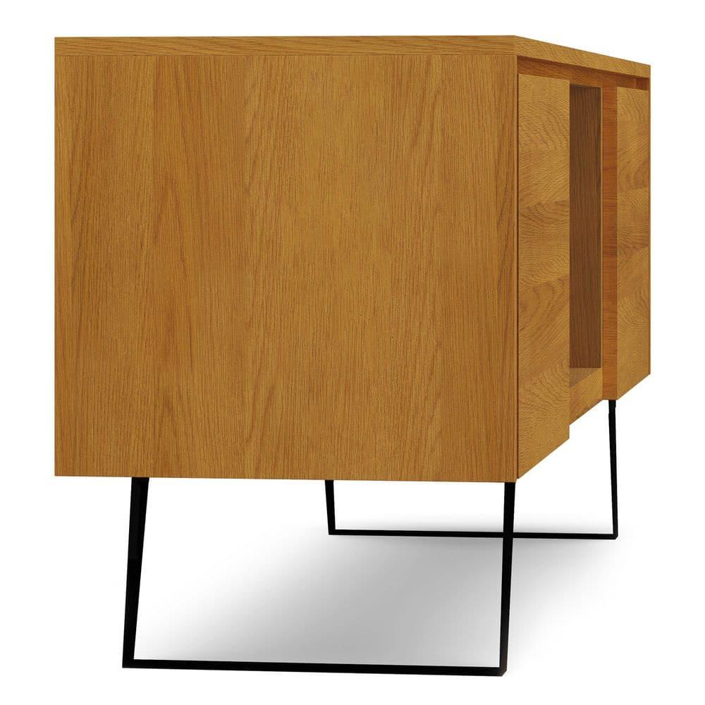 Simpli Home Lowry 63"W Solid Wood Modern Industrial TV Stand for TVs up to 70" with Storage