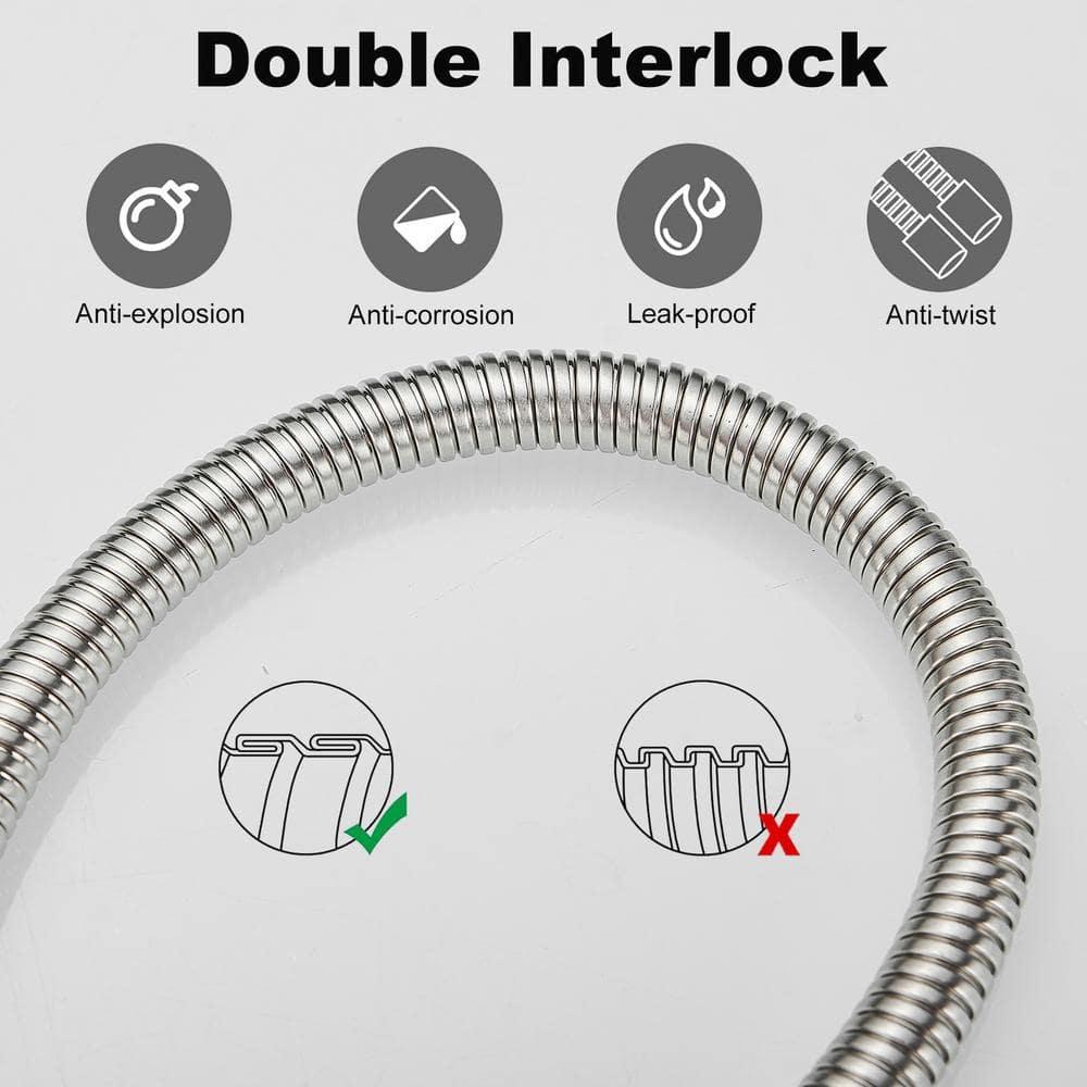 71 in. (5.9 ft.) Stainless Steel Replacement Shower Hose For Hand Held Shower Heads with Brass Insert In Brushed Nickel