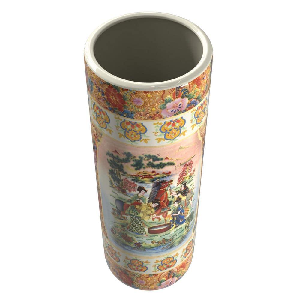 24" Horse in Meadow Porcelain Umbrella Stand