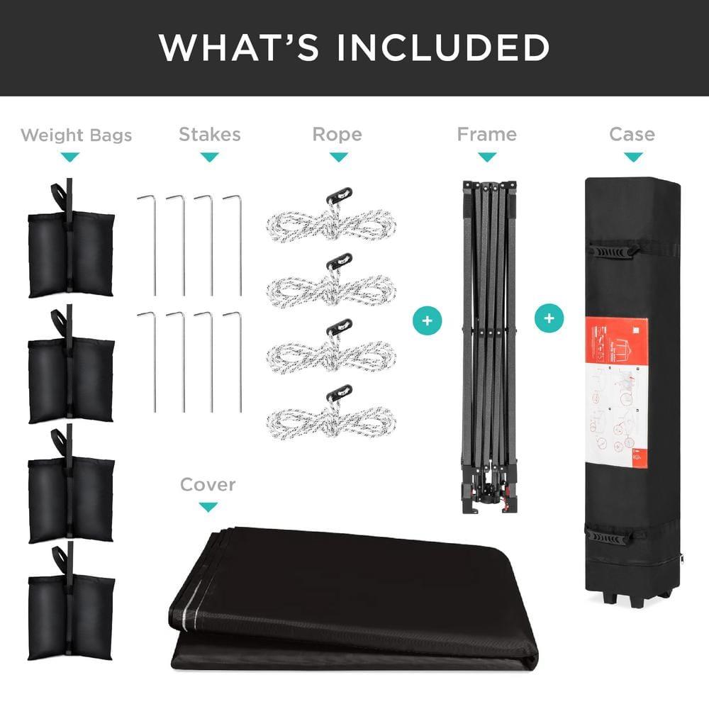 Best Choice Products Best Choice Products Easy Setup Pop Up Canopy W/ 1-Button Setup, Wheeled Case, 4 Weight Bags