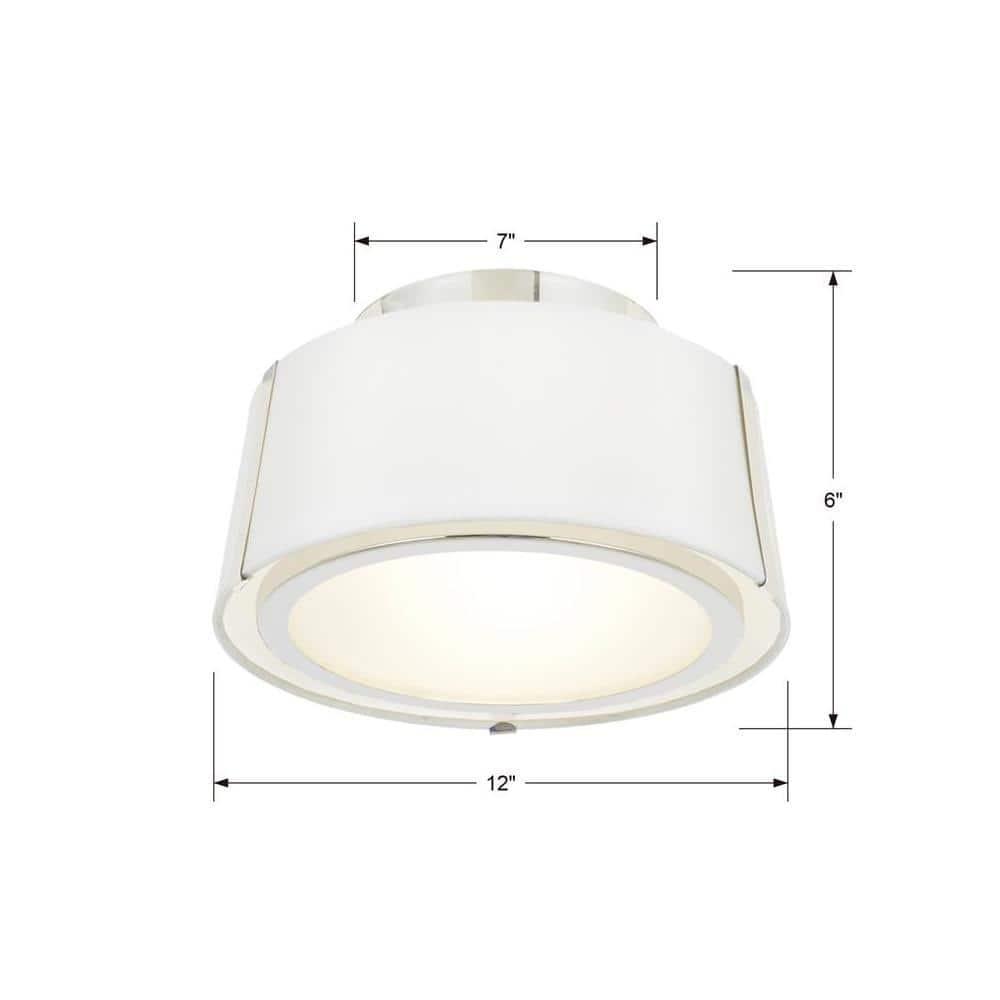 Crystorama Lighting Fulton 2 - Light Flush Mount in  Polished Nickel
