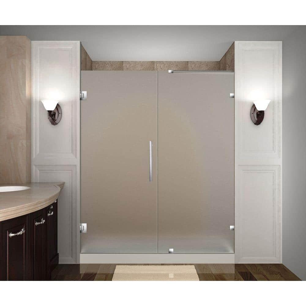 Nautis 72" H Hinged Frameless Shower Door