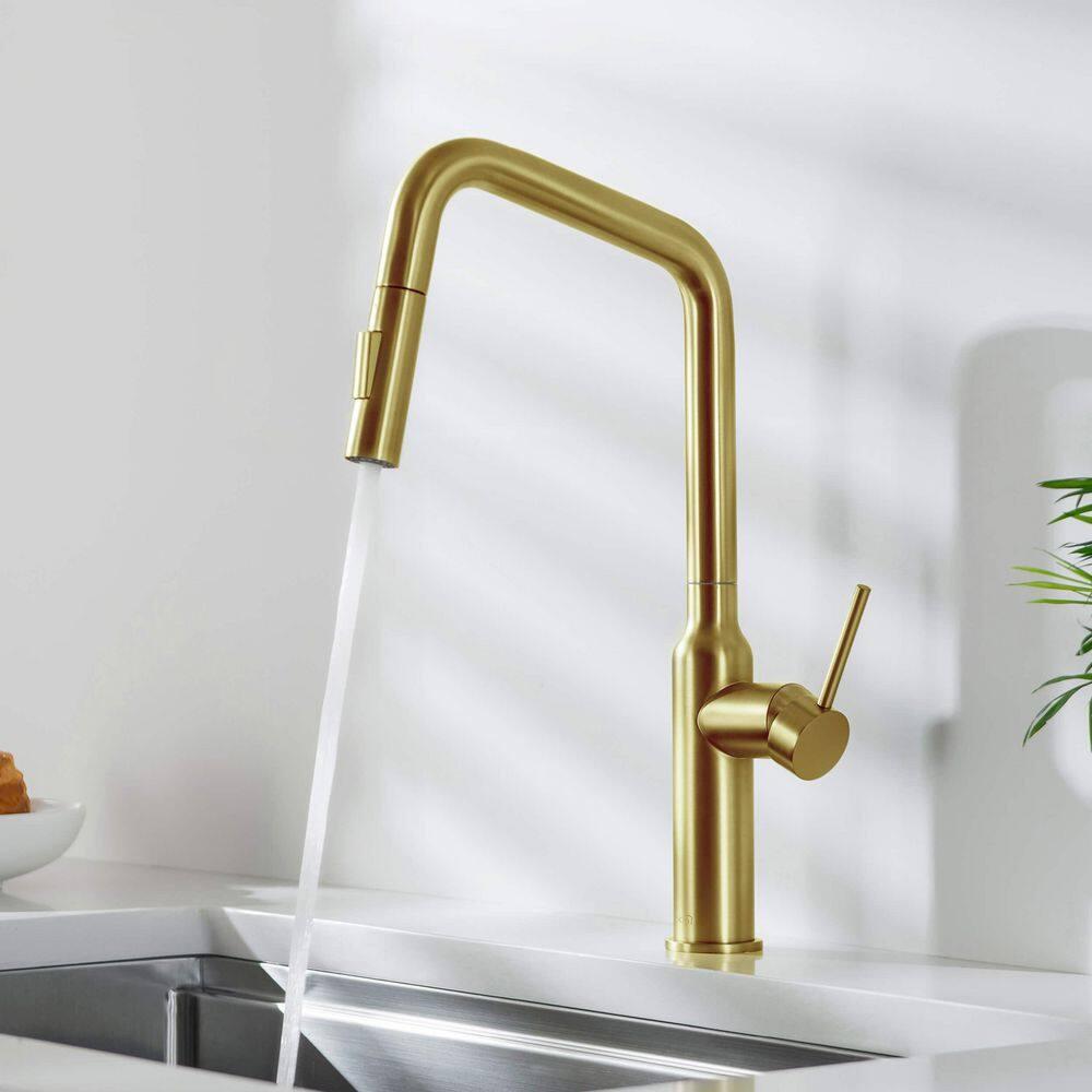 Macon Pull Down Single Handle Kitchen Faucet with Accessories