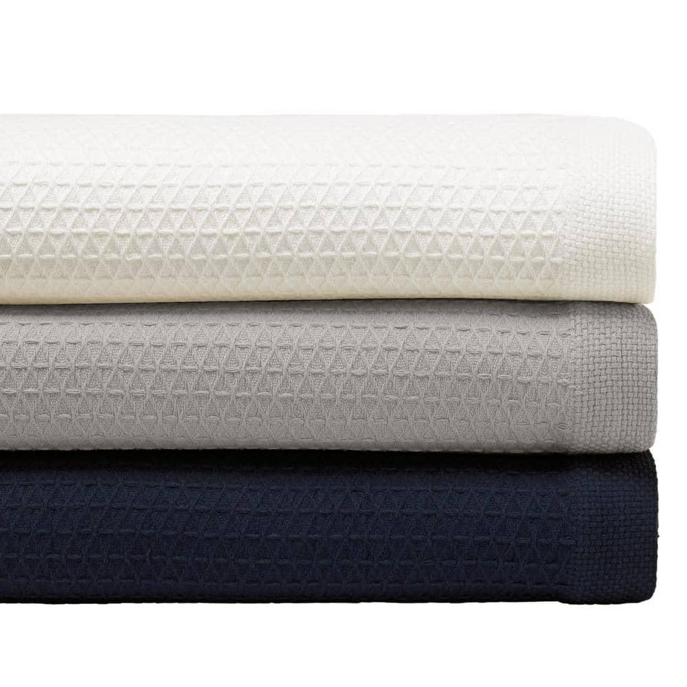 Nautica Baird Solid Cotton Reversible Blanket