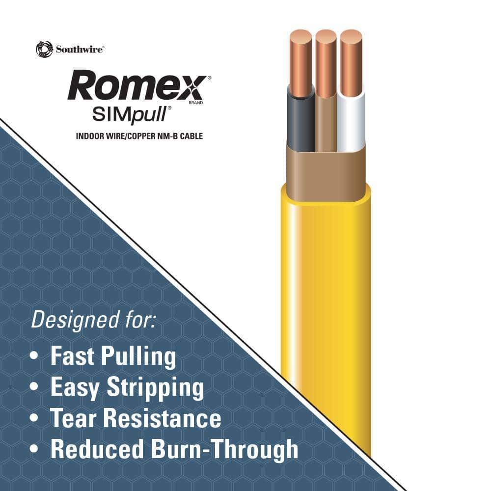 Southwire 28828228 Non-Metallic Building Wire, 12/2-Nmwg, 100', Yellow