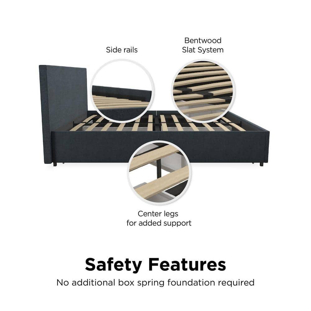 Novogratz Kelly Upholstered Unfinished Platform Storage Bed