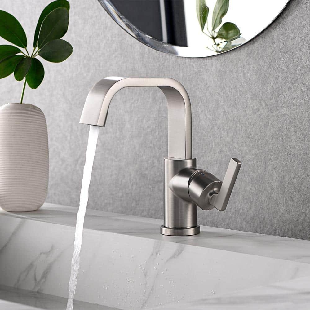 Single Hole Bathroom Faucet with Drain Assembly