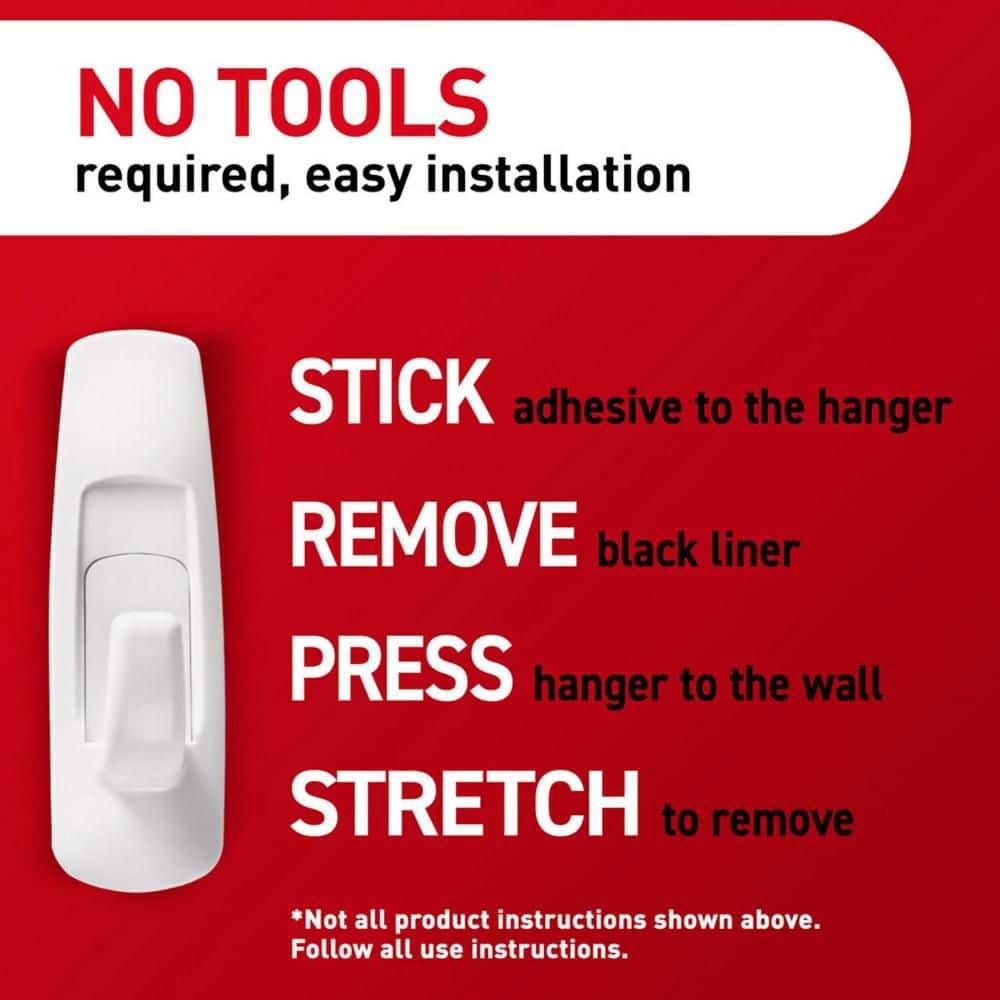 Command Large Utility Hook, White, Damage Free Decorating, 1 Hook and 2 Command Strips