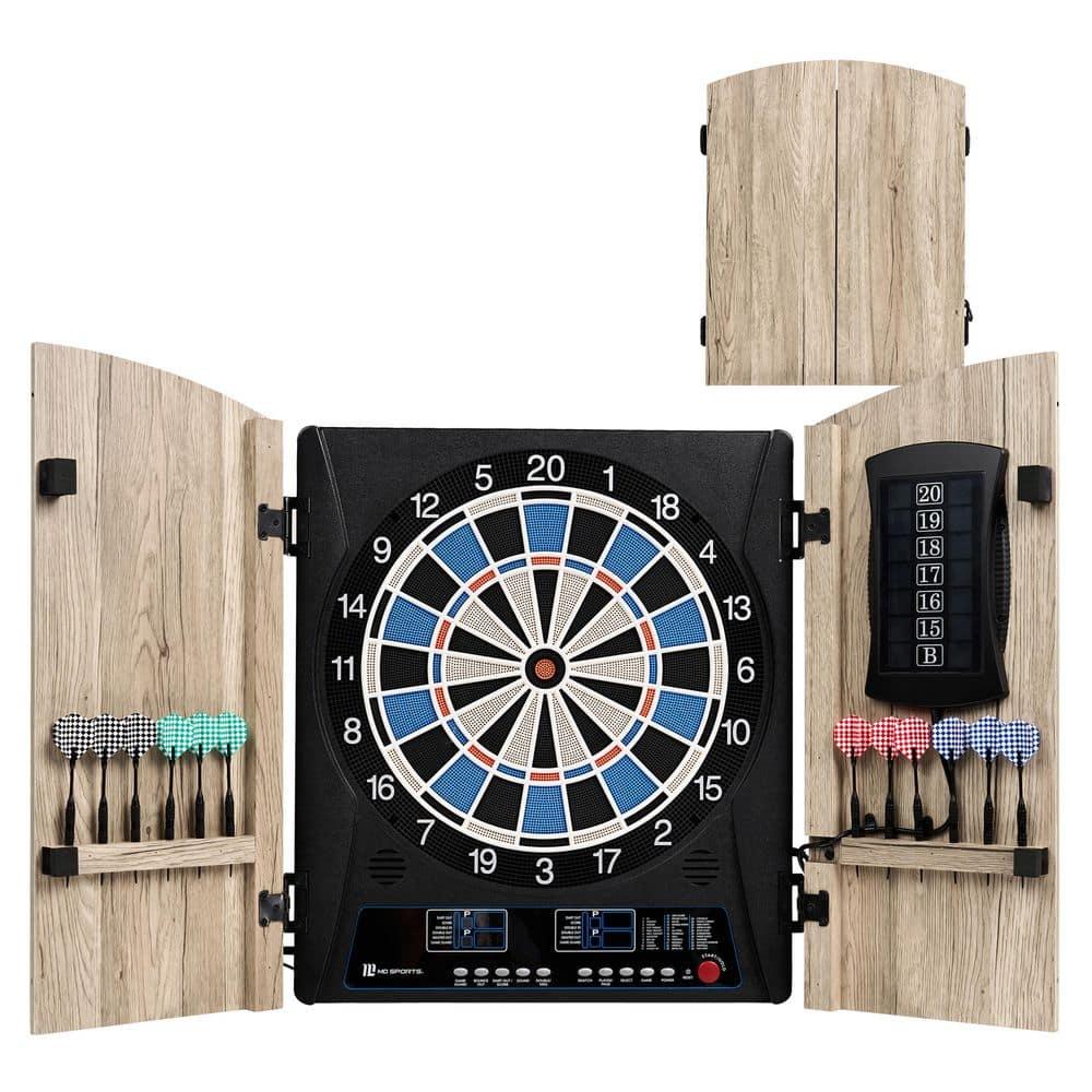 MD Sports MD Sports Elmhurst Electronic Dartboard Cabinet with Digital Scorekeeping and Soft Tip Dart Set