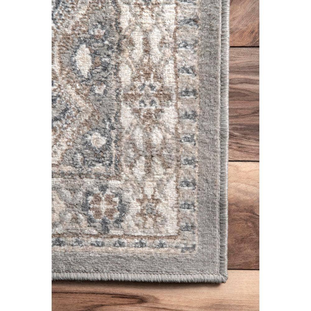 Nuloom 2x8 Becca Tiled Indoor Area Rug, Taupe, Faded Transitional Design, Stain Resistant, Bedroom, Living Room, Kitchen