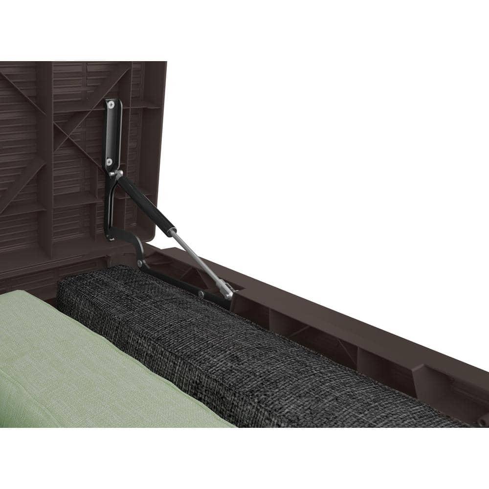 Java 230Gal Oversized Wicker-Resin Deck Box with Lockable Lid - Brown