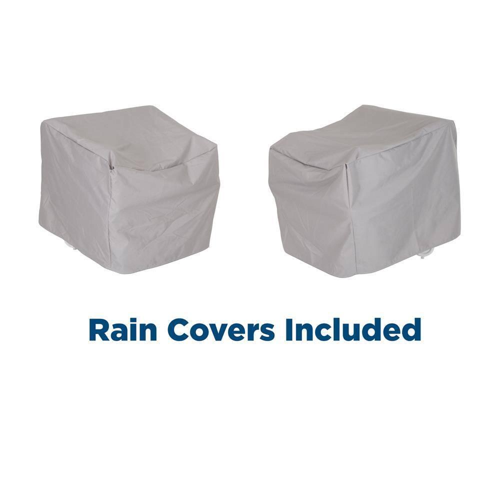 Teddi 2pc Outdoor Lounge Chairs Charcoal - Novogratz: Weather-Resistant Patio Furniture, Steel Frame