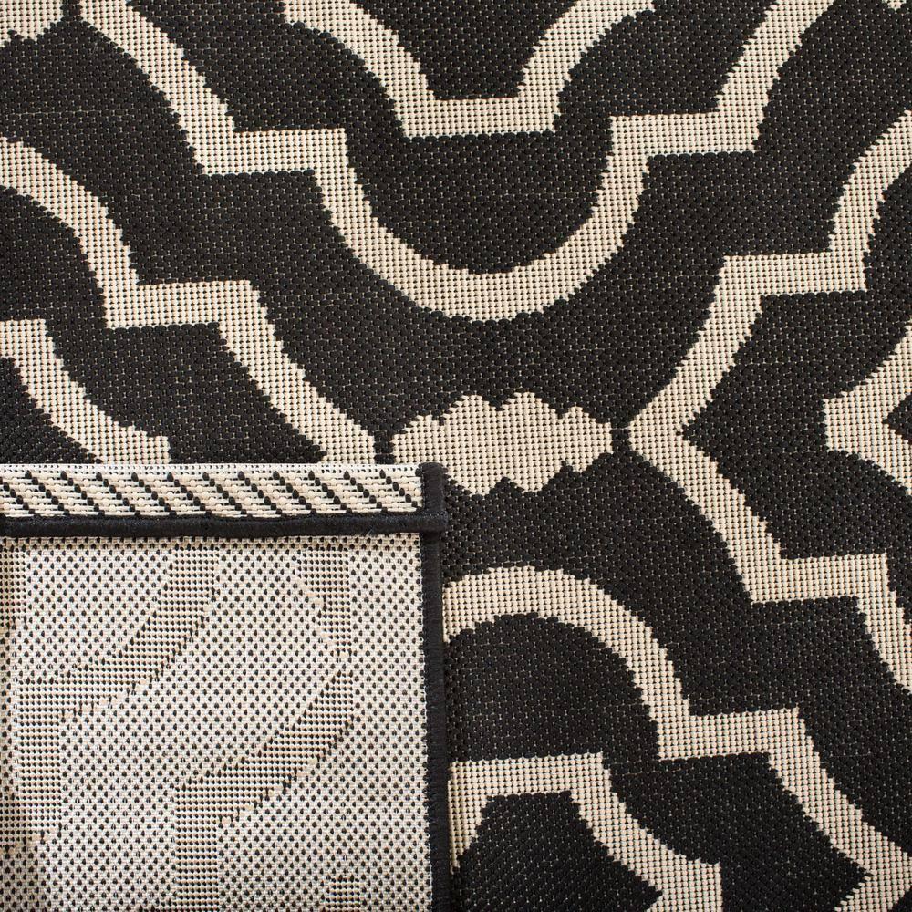 Courtyard CY6926 Power Loomed Indoor and Outdoor Area Rug - Black/Beige - 4'x5'7" - Safavieh
