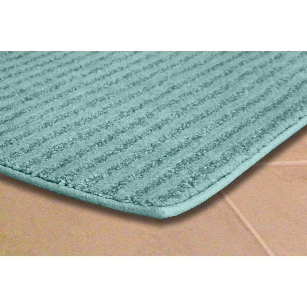 24"x40" Sheridan Plush Washable Nylon Bath Rug Sea foam - Garland
