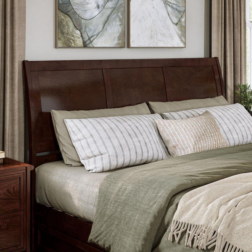 AFI, Andorra King Platform Bed with Panel Footboard and Storage Drawers, Walnut
