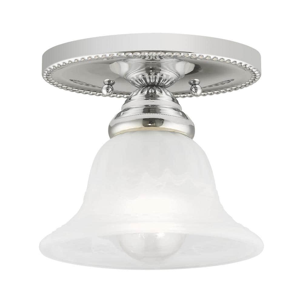 Livex Lighting Edgemont 1 - Light Flush Mount in  Polished Chrome