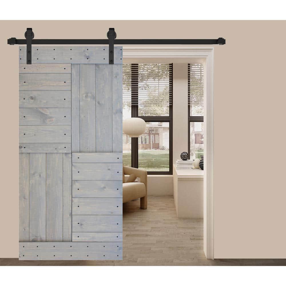 Mr. Wood Patented Product S Style Sliding Barn Door Without Installation Hardware Kit (Door Slab Only) - Assembly Required