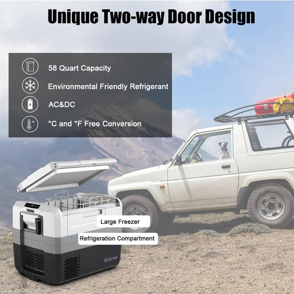 Barara King Car Refrigerator Fridge, Compressor Cooler, 58 Quart Portable Electric Camping Car Cooler