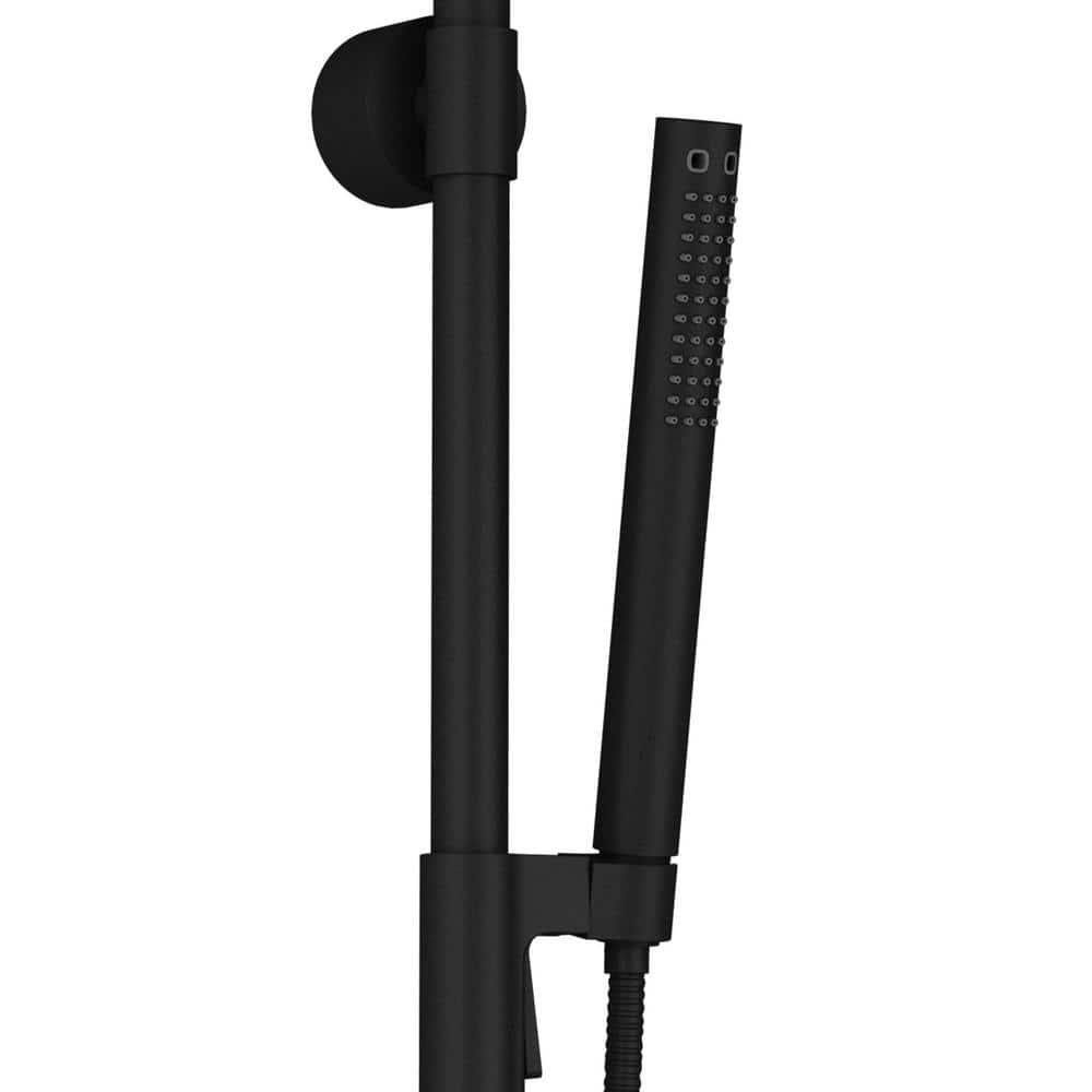 Matte Black Dual Shower System with Adjustable Slide Bar