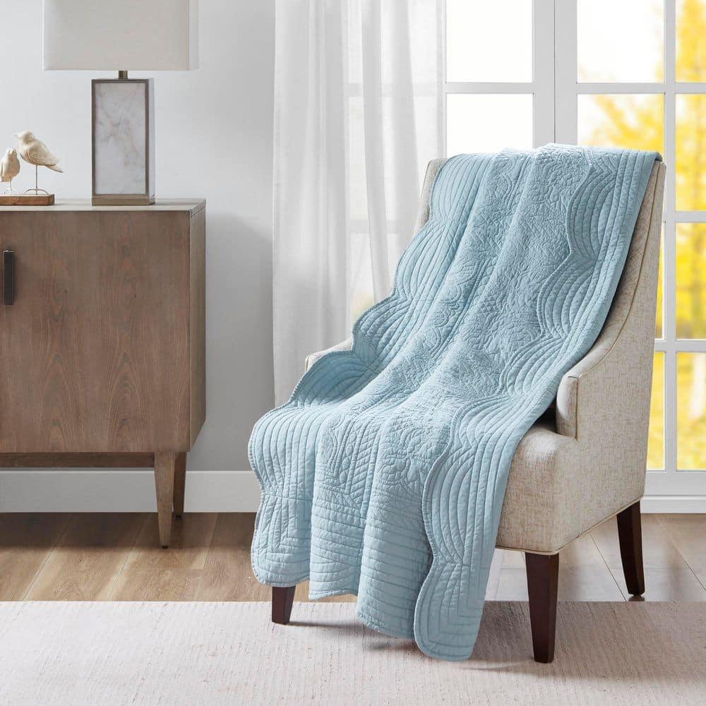 Madison Park Journey Oversized Quilted Throw with Scalloped Edges