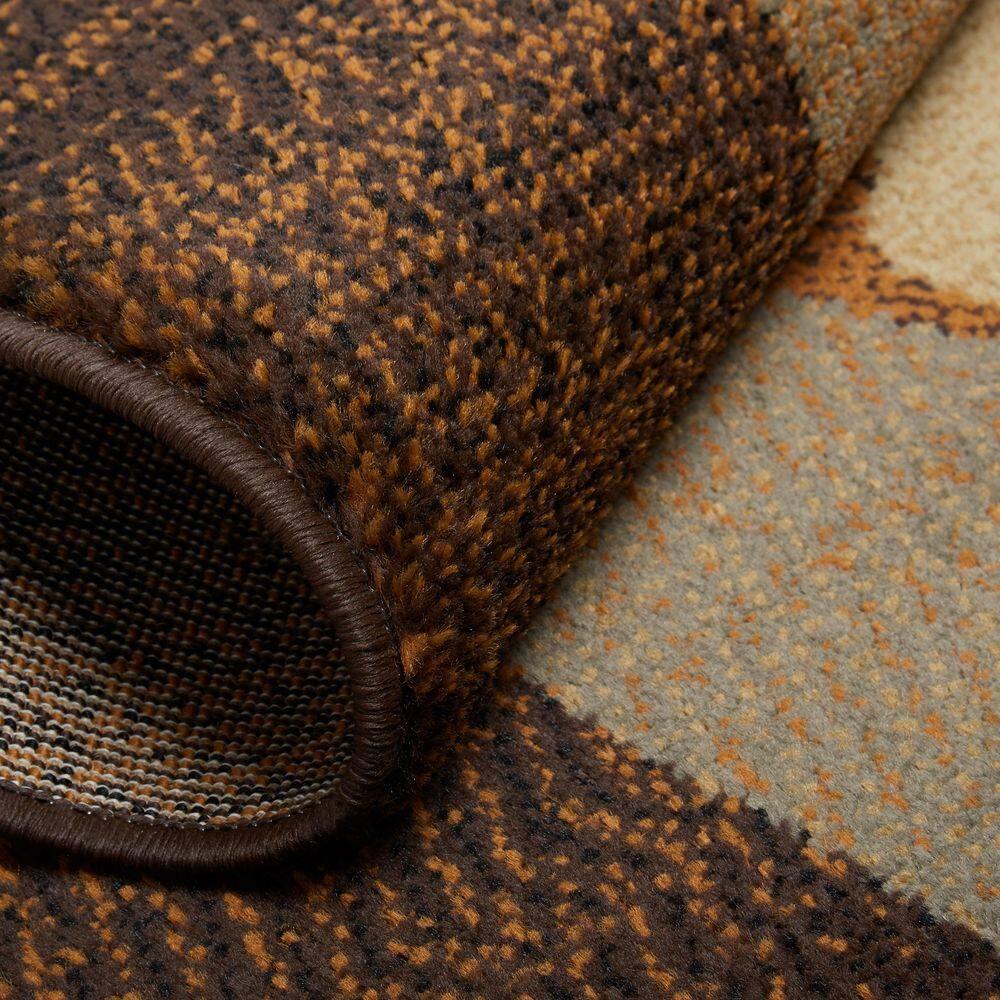 Home Dynamix Royalty Clover Contemporary Geometric Border Area Rug, Brown/Blue, 7'8"x10'4"