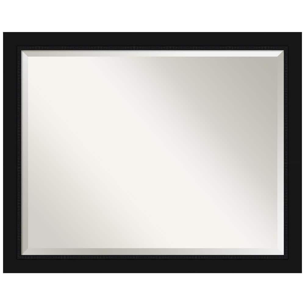 Amanti Art 31" x 25" Avon Framed Bathroom Vanity Wall Mirror Black: Modern Rectangular, Satin Finish, No Assembly Required