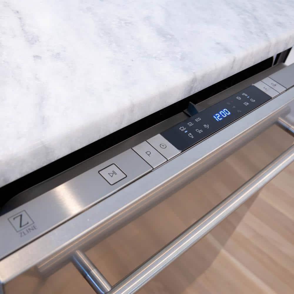 ZLINE ZLINE 24 in. Top Control Satin Steel Panel Dishwasher with Stainless Steel Tub & Modern Handle DW-SN-24