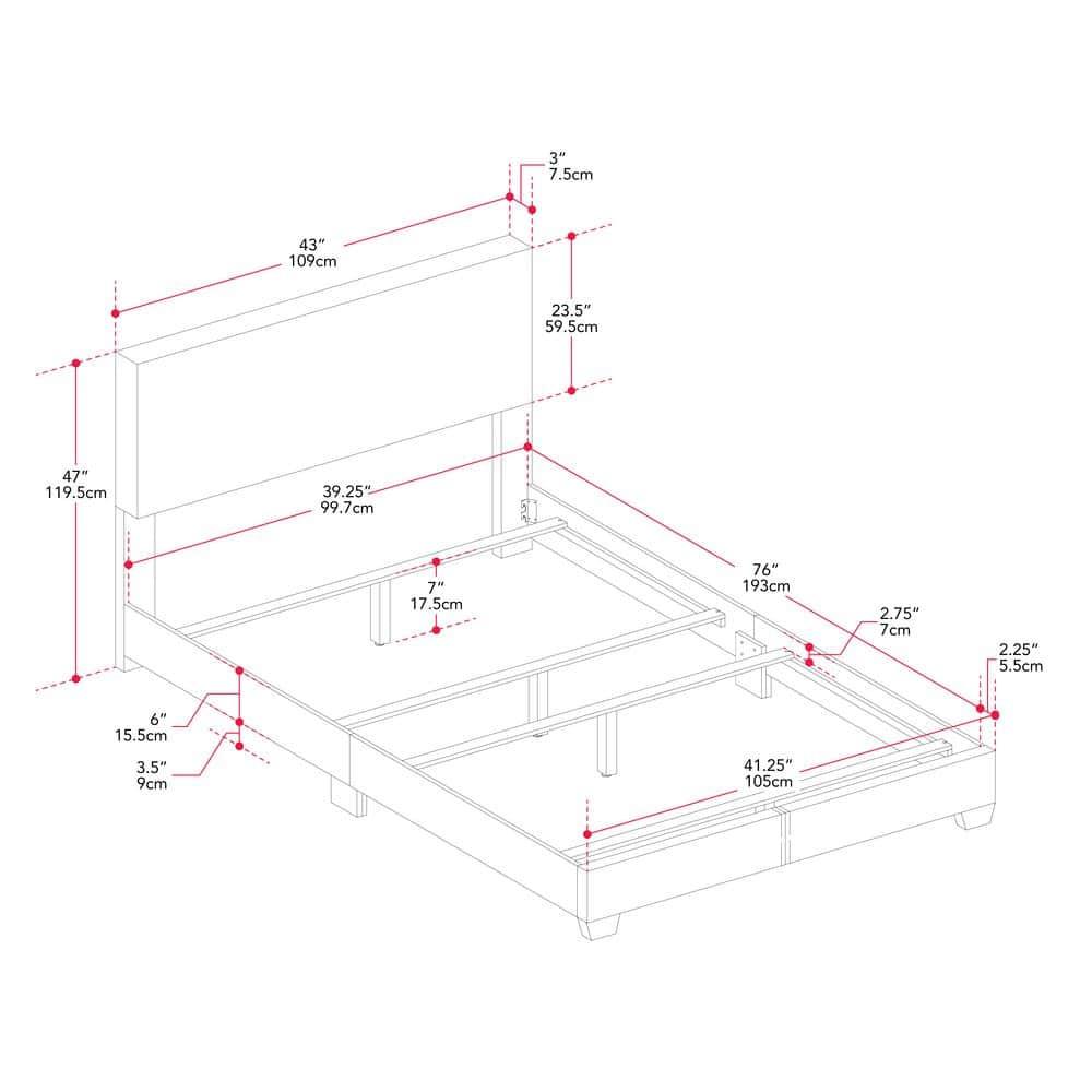 Twin Celeste Modern Upholstered Bed Light Gray - CorLiving