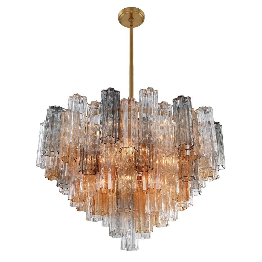 Crystorama Lighting Addis 16 - Light Chandelier in  Aged Brass