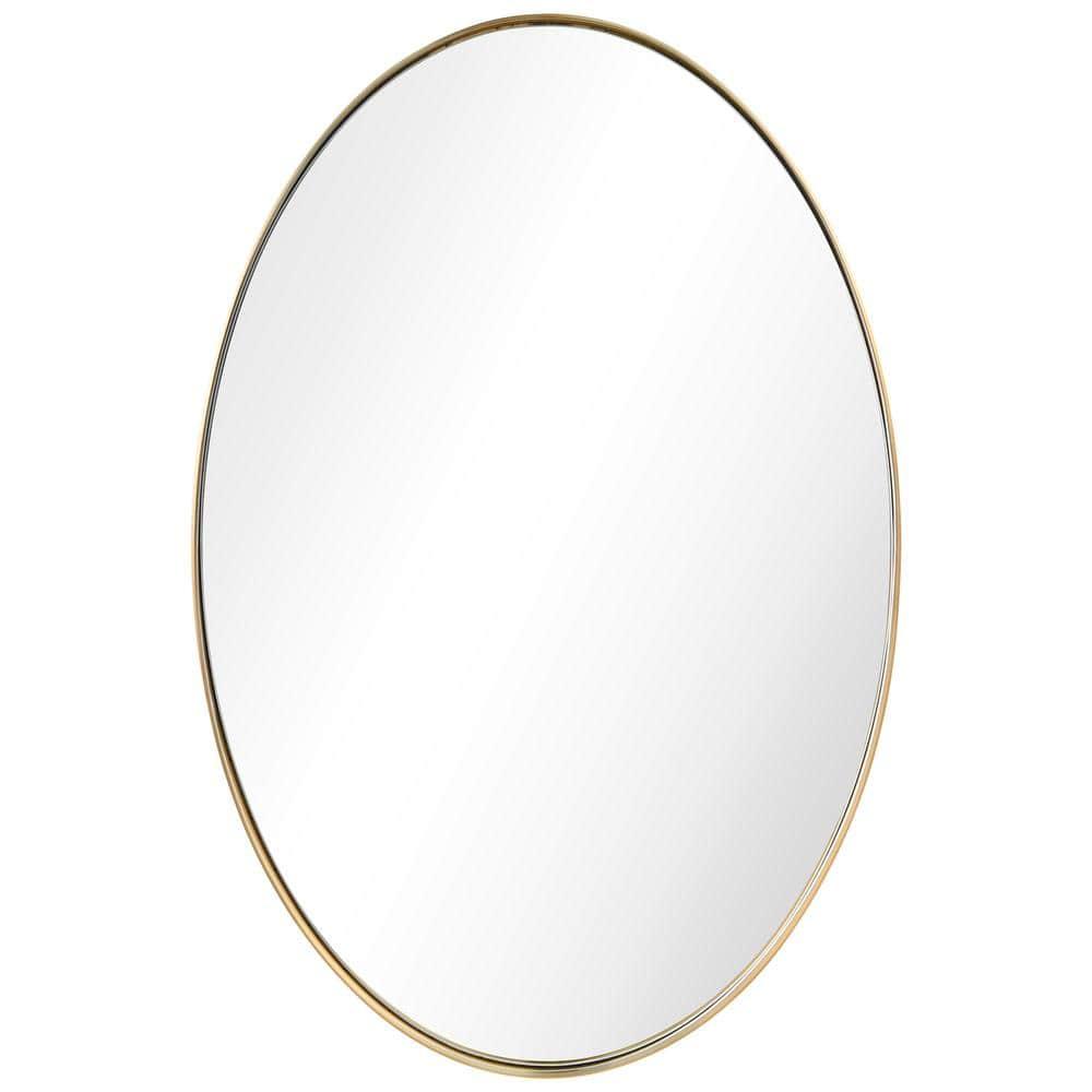 Empire Art Direct Ultra Brushed Gold Stainless Steel Frame Oval Wall Mirror, 24" x 36" x 2", Ready to Hang