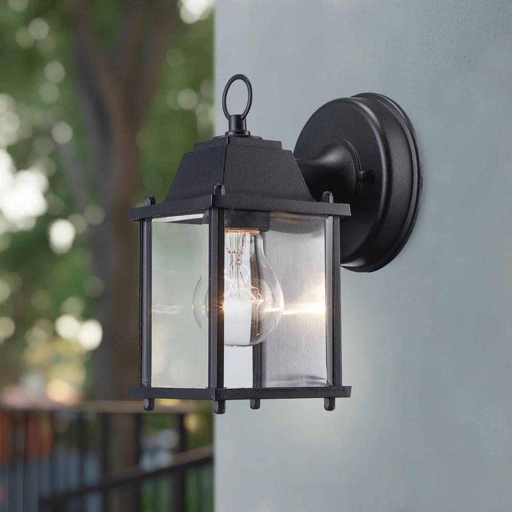 GpLuMy Lighting 40455 BK Traditional One Wall Lantern Outdoor-Post-Lights, Black