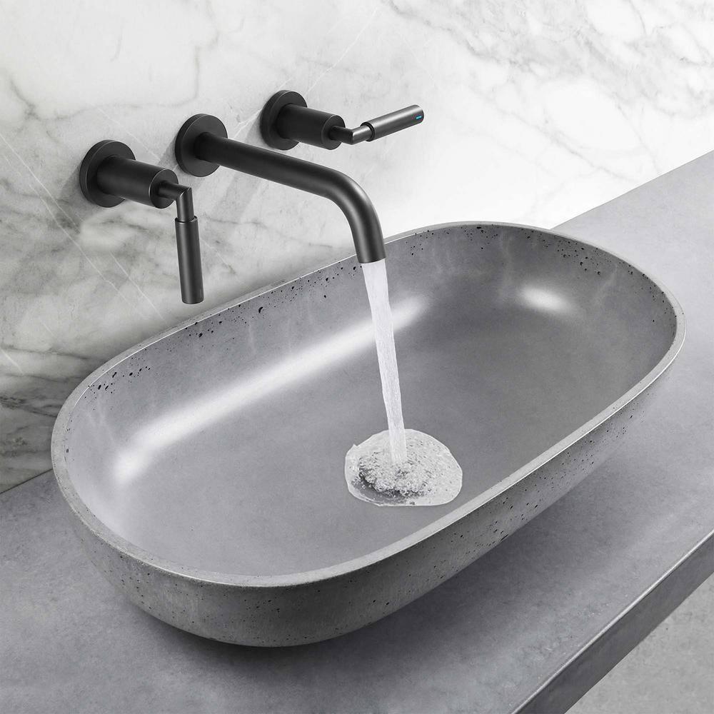 10.08" Widespread Bathroom Faucet 3 Hole, 2-handle Bathroom Sink Faucet with Drain Assembly