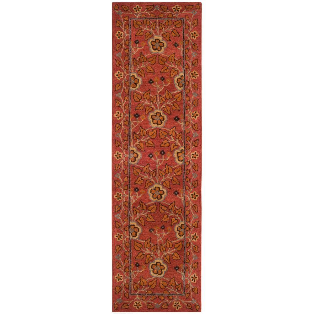 SAFAVIEH Heritage Sashka Traditional Wool Runner Rug, Red/Multi, 2'3" x 12'