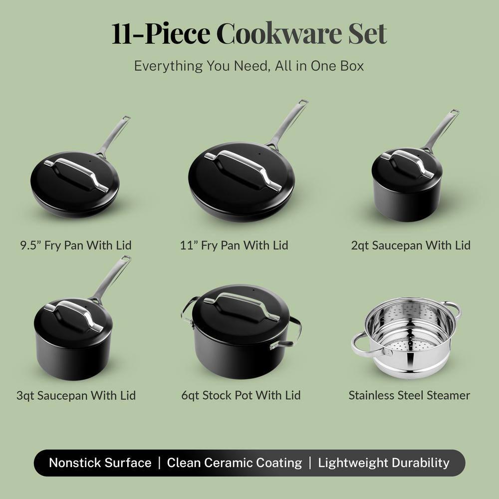 Gotham Steel Gotham Steel Modern Collection 11 Pc Cream Nonstick Cookware Set