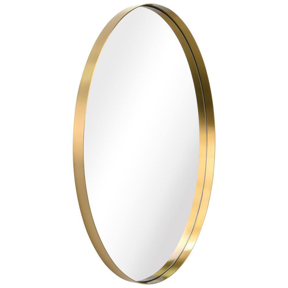 Empire Art Direct Ultra Brushed Gold Stainless Steel Frame Oval Wall Mirror, 24" x 36" x 2", Ready to Hang